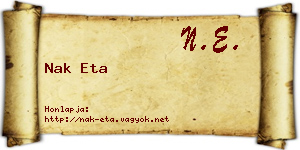 Nak Eta névjegykártya